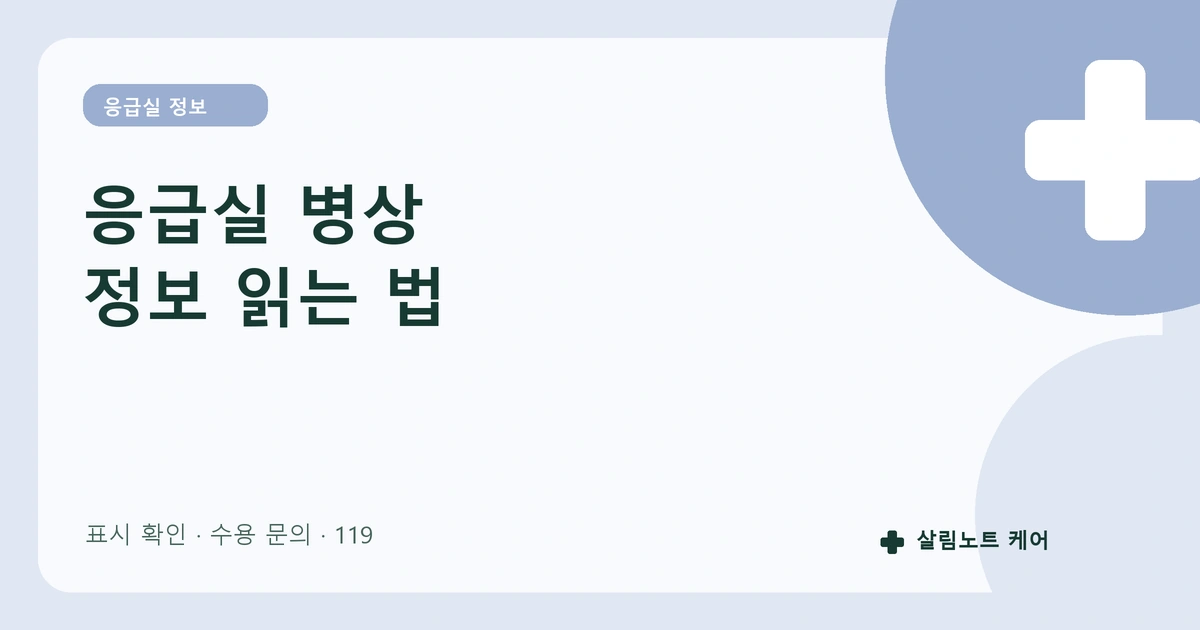 응급실 병상 정보 확인 방법: 숫자만 보고 출발해도 될까? 썸네일
