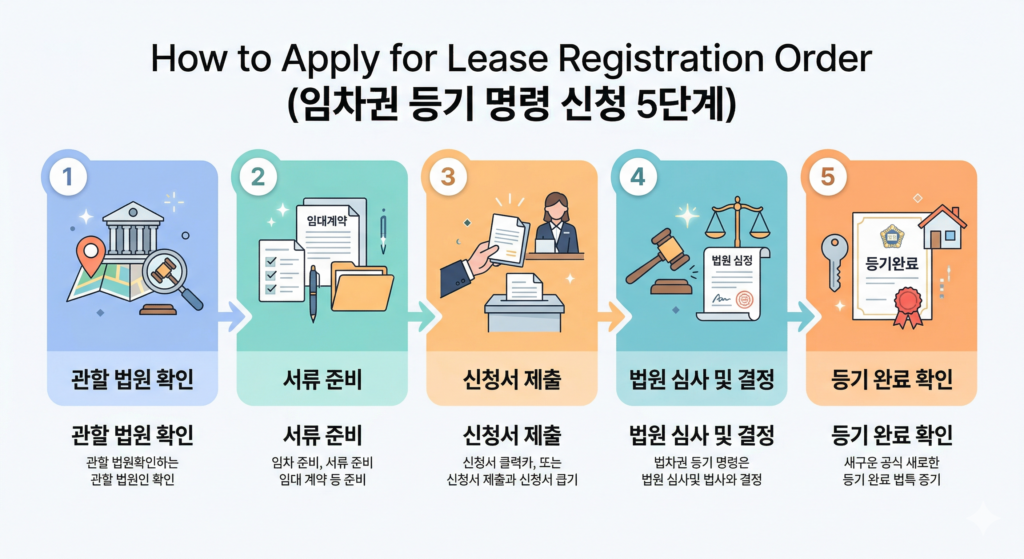임차권등기명령 신청 방법, 전세보증금 반환 전 확인 2 임차권 등기 명령,세입자가 가장 먼저 써야 할 법적 신청 절차 5단계와 주의사항