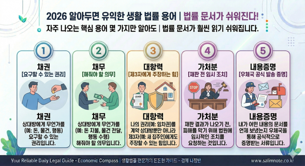 초보자를 위한 생활법률 시작법, 서류와 상담 준비 2 생활법률 시작법에 기초인 법률용어 정리