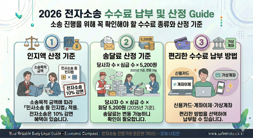 전자서류 제출 방법, 공동인증서와 자료 준비 2 소송진행을 위해 꼭 확인해야 할 수수료 종류와 산정기준