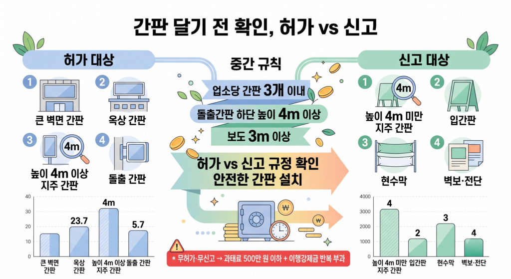 간판 허가 신고 기준, 설치 전 확인할 것 2 간판 허가 신고 전 확인