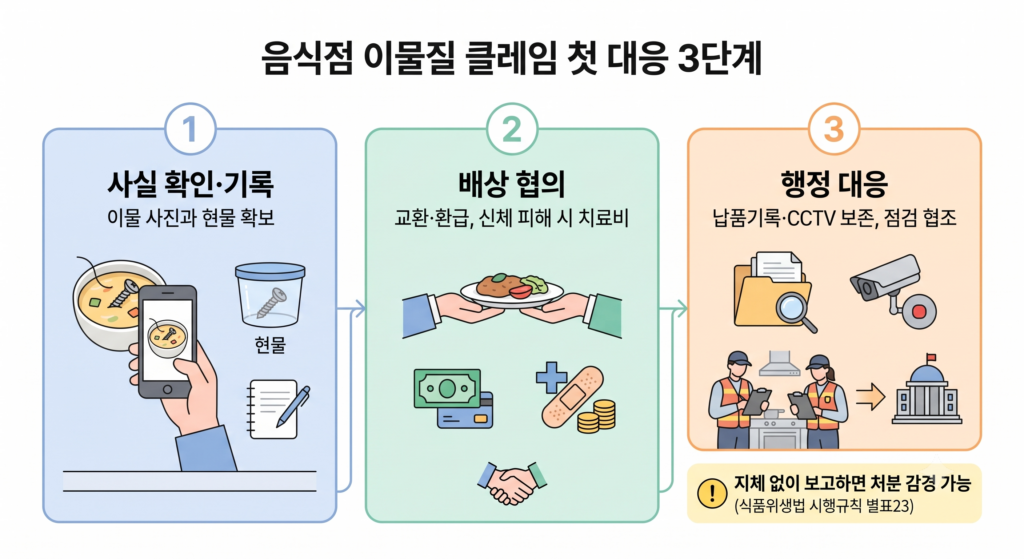 음식점 이물질 클레임, 첫 대응 3단계가 우리가게를 지킵니다 2 음식점 이물질 클레임 첫 대응 3단계