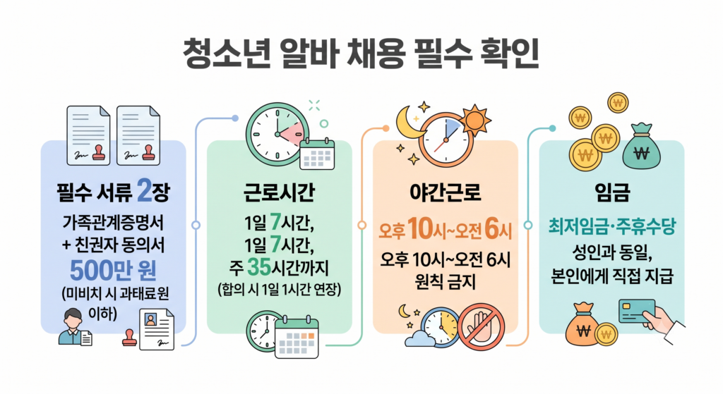 청소년 알바 채용 서류 2장, 사업장 보관 기준 3 청소년 알바 채용 필수 확인